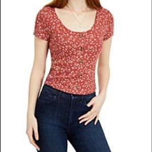 Green floral top